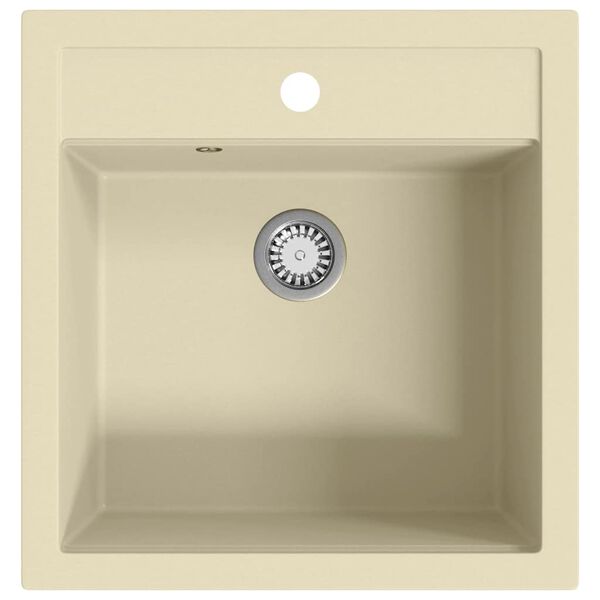 vidaXL Granite Kitchen Sink Single Basin Beige