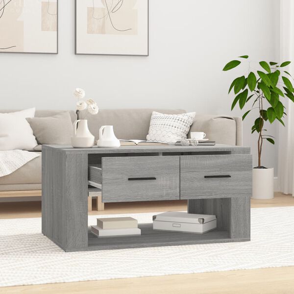 vidaXL Coffee Table Grey Sonoma 80x50x40 cm Engineered Wood