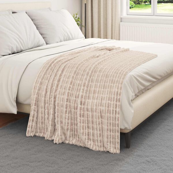 vidaXL Throw Blanket Beige 150 x 130 cm Fleece