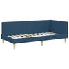 vidaXL Corner Bed Frame with Headboard Blue 100 cm x 200 cm Velvet