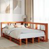 vidaXL Bookcase Bed without Mattress Wax Brown 120x190cm Solid Wood Pine
