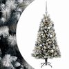 vidaXL Artificial Hinged Christmas Tree with Baubles 120 cm 150 LEDs