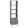 vidaXL Book Cabinet "New York" Grey Solid Pine Wood