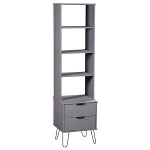 vidaXL Book Cabinet "New York" Grey Solid Pine Wood