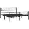 vidaXL Metal Bed Frame without Mattress with Footboard Black 140x190cm