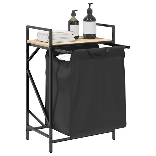 vidaXL Laundry Basket 1 Compartment with Shelf Sonoma Oak