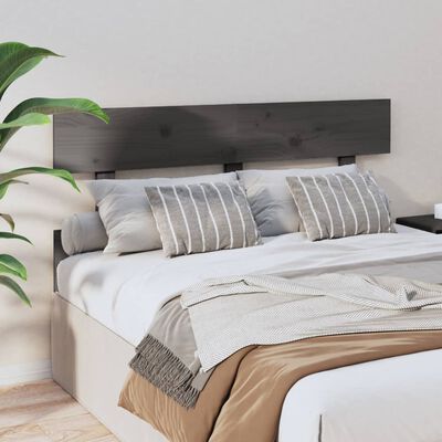 vidaXL Bed Headboard Grey 124x3x81 cm Solid Wood Pine