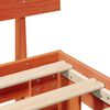 vidaXL Bed Frame with Headboard Wax Brown 135 x 190 cm Solid Pine Wood