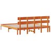 vidaXL Bed Frame with Headboard Brown 180 x 200 cm Solid Pine wood
