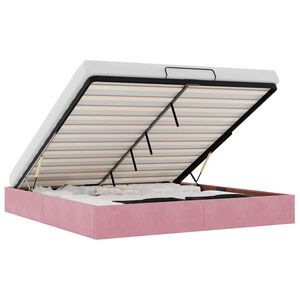 vidaXL Ottoman Bed Frame No Mattress Pink 200x200 cm Velvet