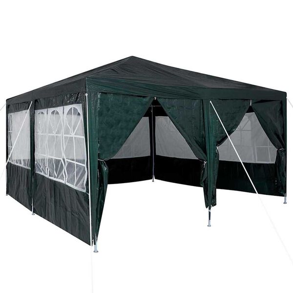 vidaXL Party Tent Green and White 400 x 400 x 266 cm