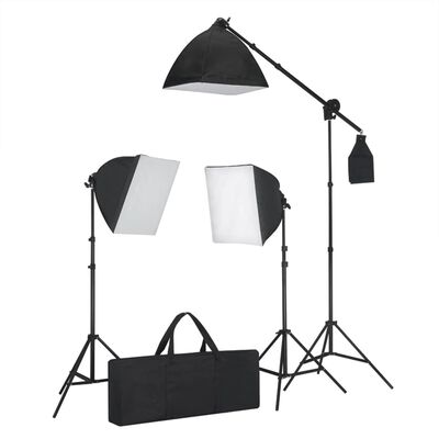 vidaXL Photo Studio Kit with Lights. Backdrop and Reflector