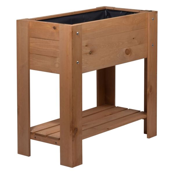 dobar Rectangular Raised Bed with Shelf "Urban" Natural