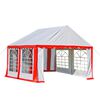 vidaXL Marquee Fabric 4x4 m Red and White