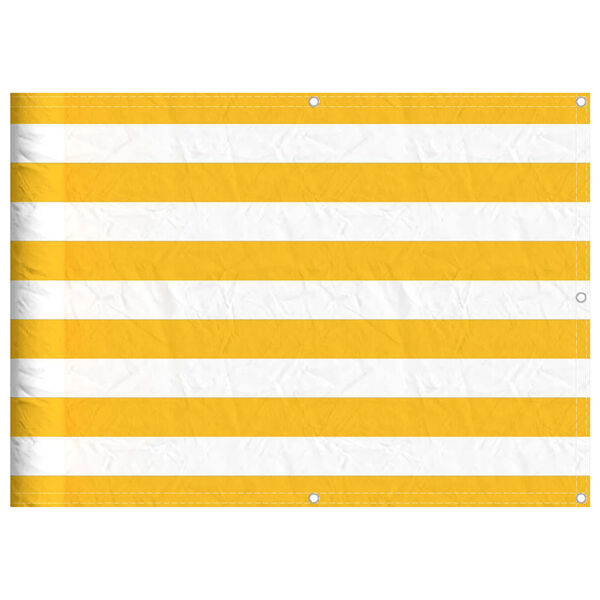 vidaXL Balcony Screen Yellow and White Stripe 75x700 cm