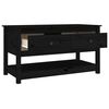 vidaXL Coffee Table Black 102x49x55 cm Solid Wood Pine