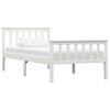 vidaXL Bed Frame without Mattress White Solid Pine Wood 90x200 cm