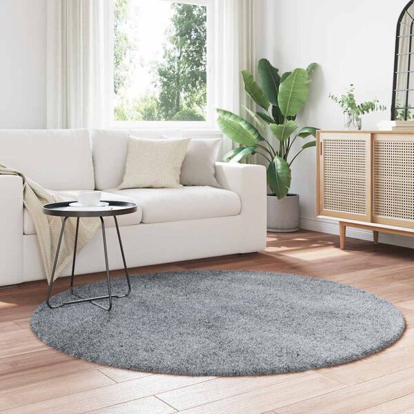 vidaXL Shaggy Rug High Pile NAVARRA Light Grey 160x160 cm Polyester