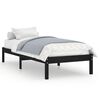 vidaXL Bed Frame without Mattress Black Solid Wood 100x200 cm