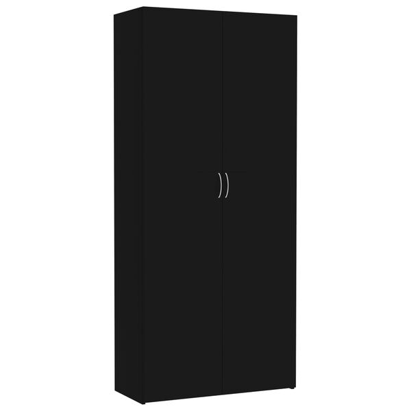 vidaXL Storage Cabinet Black 80x35.5x180 cm Engineered Wood