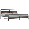 vidaXL Metal Bed Frame without Mattress Brown Oak 193x203 cm