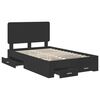 vidaXL Bed Frame with Headboard Black 120 x 200 cm Engineered Wood
