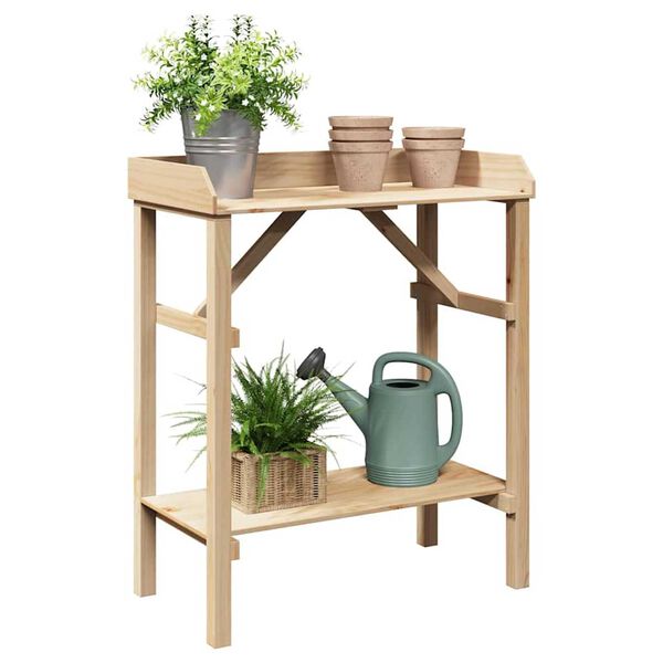 vidaXL Plant Stands with Shelf Brown 75 x 40 x 90 cm Solid pine wood