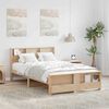 vidaXL Bed Frame with Headboard Brown 135 x 190 cm Engineered Wood