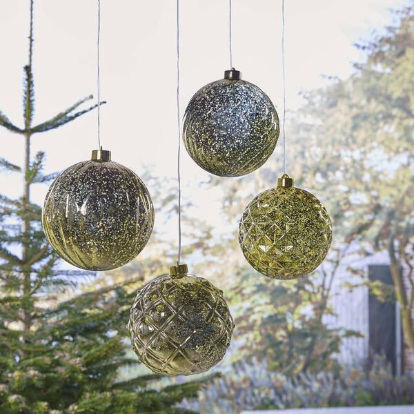 Luxform Battery LED Hanging Lamp Ball Swirl Gold