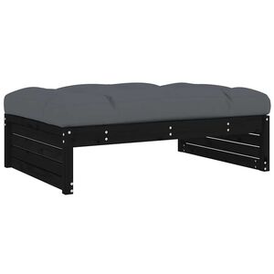 vidaXL Garden Footstool | Black, Anthracite | Solid pine wood | 120x80 cm