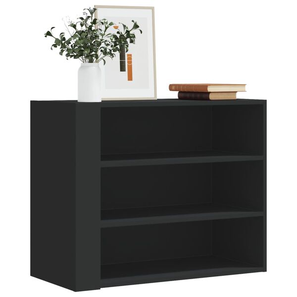 vidaXL Wall Cabinet Black 75x35x60 cm Engineered Wood
