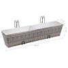 vidaXL Balcony Raised Beds 2 pcs 80 cm Grey Poly Rattan