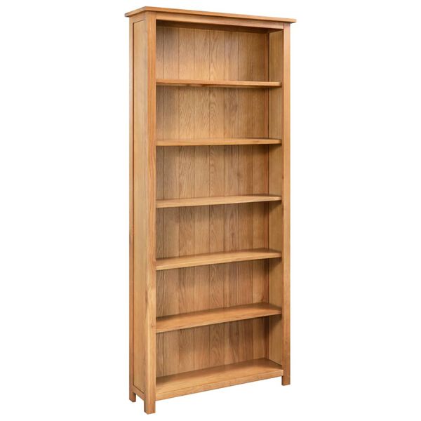 vidaXL 6-Tier Bookcase 80x22.5x170 cm Solid Oak Wood