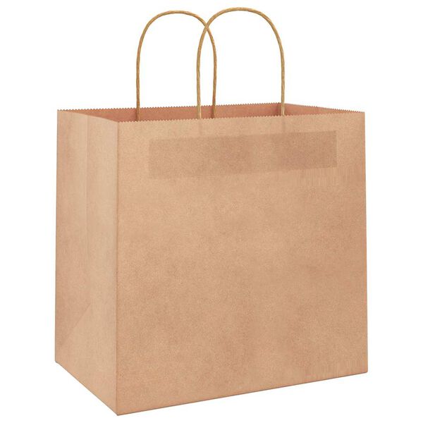 vidaXL Paper Bags 50 pcs with Handles Brown 26x17x25 cm