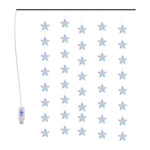 vidaXL LED Star Curtain Fairy Lights 200 LED Colourful 8 Function