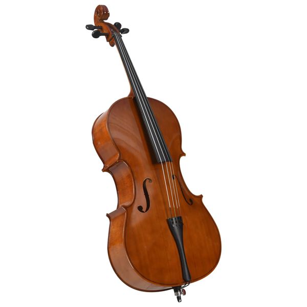 vidaXL Cello Full Set with Bag and Natural Hair Bow Dark Wood 4/4