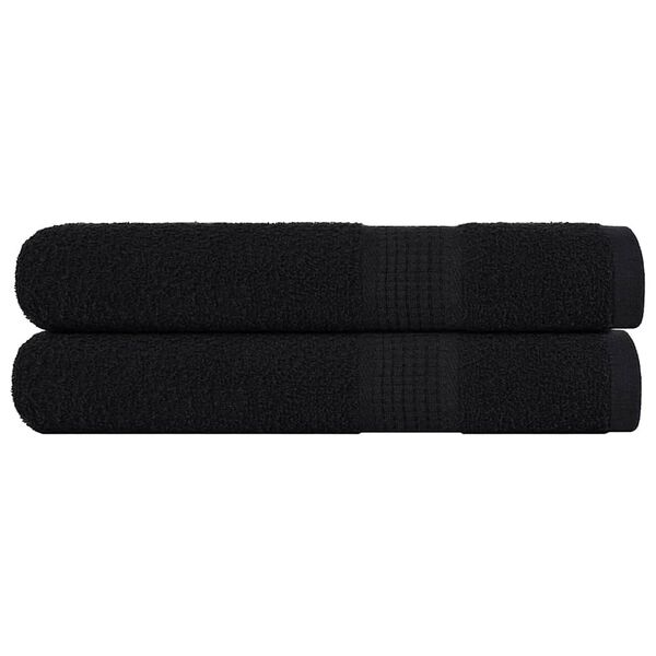 vidaXL Sauna Towels "FROGN" 2 pcs Black 80x200 cm 360 gsm