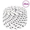 vidaXL Braided Boat Rope White 10 mmx25 m Polyester