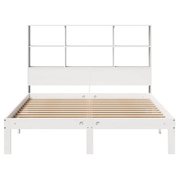 vidaXL Bookcase Bed without Mattress White 160x200cm Solid Wood Pine