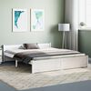 vidaXL Bed Frame without Mattress White Solid Wood 150x200 cm King Size King Size