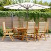 vidaXL 7 Piece Garden Dining Set Beige Polypropylene and Solid Wood