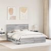 vidaXL Bed Frame with Headboard Grey Sonoma 160 x 200 cm Engineer Wood