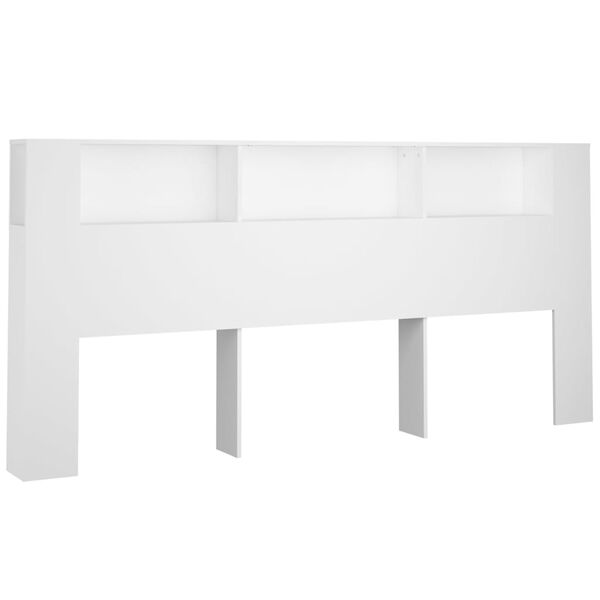 vidaXL Headboard Cabinet White 220x18.5x104.5 cm
