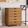 vidaXL Rolling Cabinet with Drawers MOSS Honey Brown Solid Wood Pine