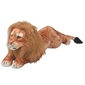 vidaXL Lion Toy Plush Brown XXL