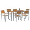 vidaXL Garden Dining Set 7 pcs Grey Solid Acacia Wood