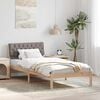 vidaXL Bed frame Brown and taupe 90 x 190 cm Solid pine wood