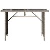 vidaXL Garden Table with Glass Top Light Grey 110x68x70 cm Poly Rattan