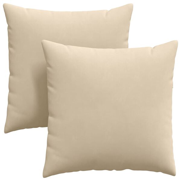 vidaXL Sofa Pillows 2 pcs Cream 80 x 80 cm Fabric