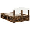 vidaXL Bed Frame Smoked Oak 135 x 190 cm Solid Pine Wood